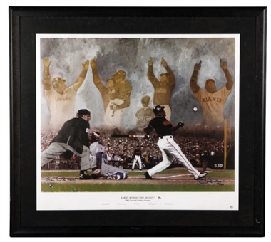 Large Barry Bonds Signed and Inscribed Framed Canvas 73 Home Run Limited Edition Print
